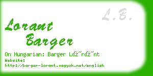 lorant barger business card